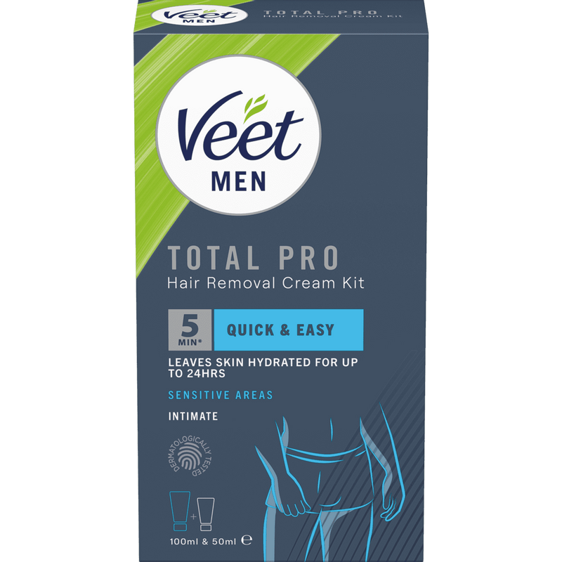 Veet Men Total Pro Hårborttagningskit för Intimområden för Man 150 ml