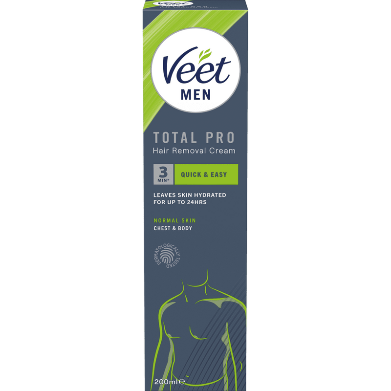 Veet Men Total Pro Hårborttagningskräm för Man Normal Hud 200 ml