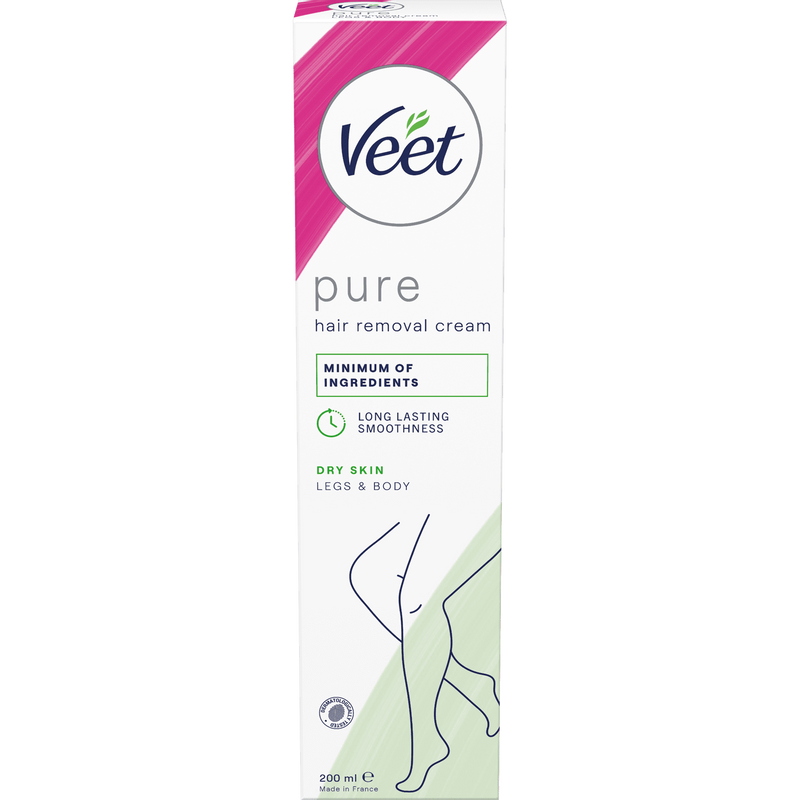 Veet Pure Hårborttagningskräm Ben & Kropp Torr Hud 200 ml