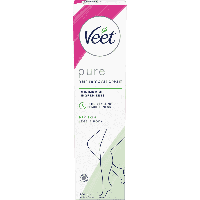 Veet Pure Hårborttagningskräm Ben & Kropp Torr Hud 200 ml