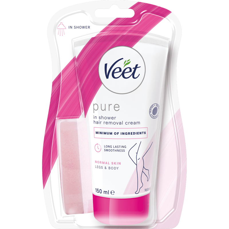 Veet Pure Hårborttagningskräm för Duschen Ben & Kropp Normal Hud 150 ml