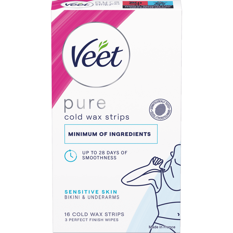 Veet Pure Wax Strips Bikini & Armhåla Känslig Hud 16 st