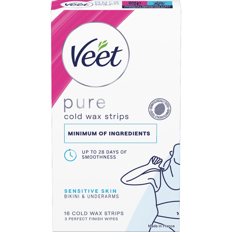 Veet Pure Wax Strips Bikini & Armhåla Känslig Hud 16 st